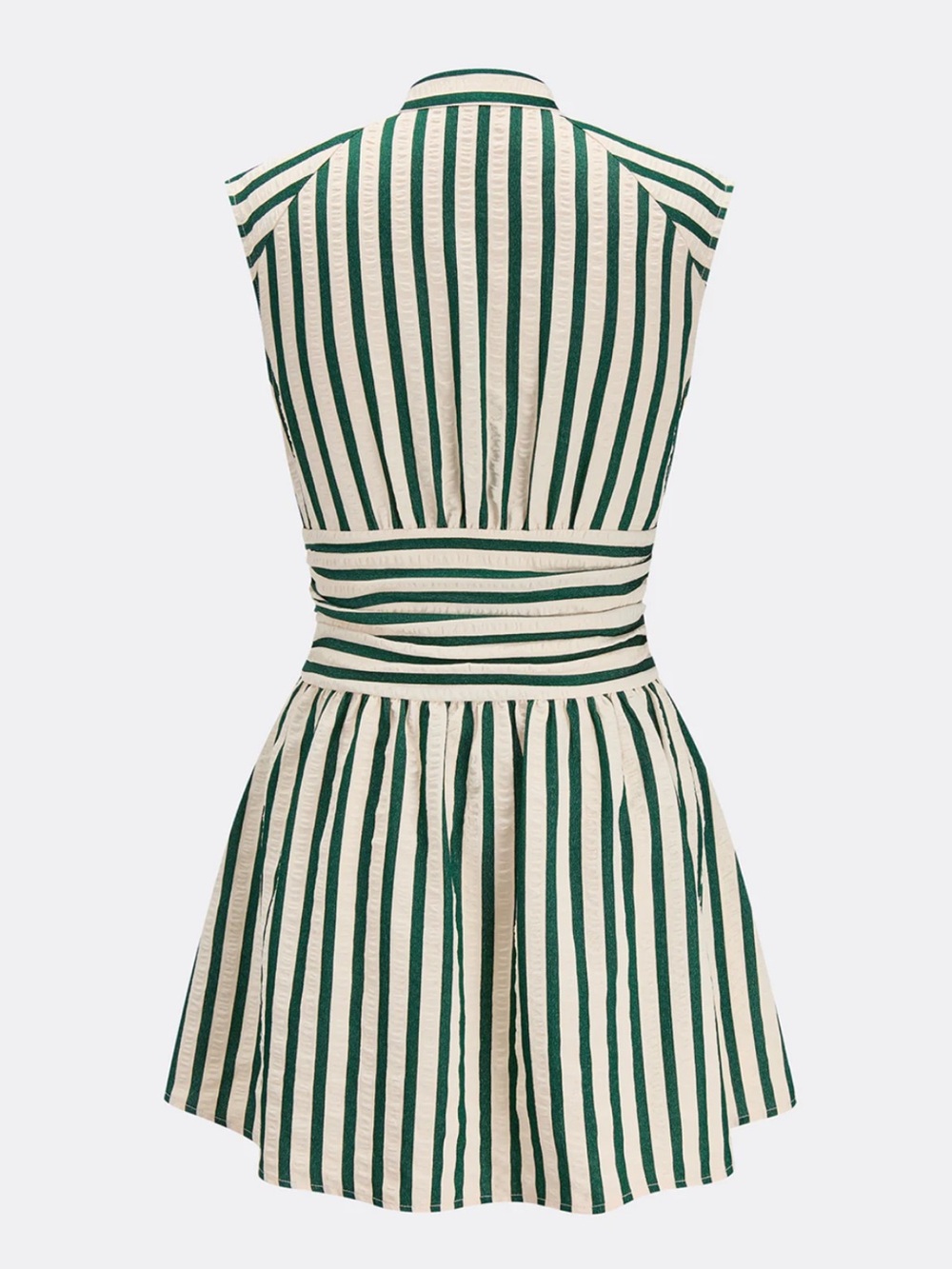 Commense Striped Sleeveless Stand Collar Mini Dress Size Medium NWT - Picture 3 of 6